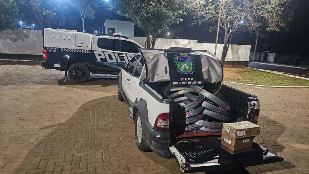 Imagem de compartilhamento para o artigo Polícia Militar recupera carga de arame e catracas furtadas por estelionato em Coxim da MS Todo dia